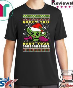 Adopt This Baby Yoda Santa Hat Ugly Christmas Shirts