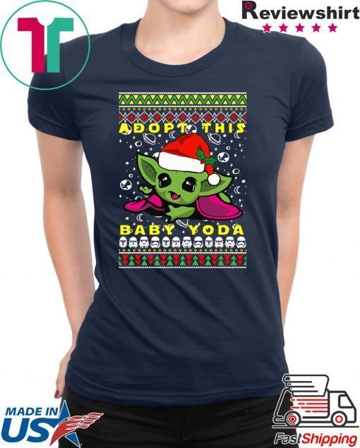 Adopt This Baby Yoda Santa Hat Ugly Christmas Shirts