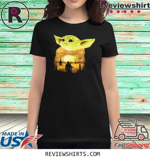 Baby Yoda Sunset Tee Shirt