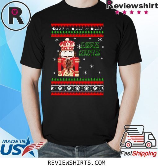 Hand Engraved Nutcracker DEEZ NUTZ Christmas T-Shirt