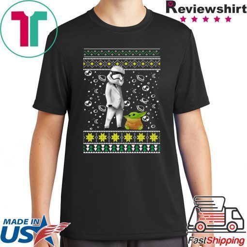 Star Wars Stormtrooper And Baby Yoda Ugly Christmas Tee Shirt