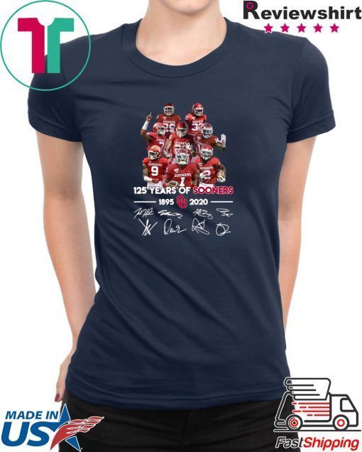 125 Years of Sooners 1895 2020 Players signatures Gift T-Shirt
