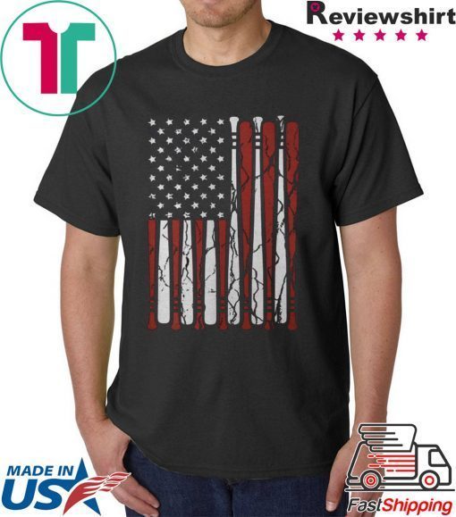 American Flag baseball bat 4th Of July Shirts