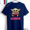 Baby Yoda Alabama Crimson Tide football Gift T-Shirt
