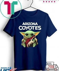 Baby Yoda Hug Arizona Coyotes Gift T-Shirt
