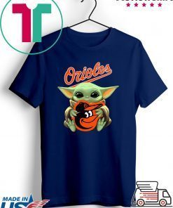 Baby Yoda Hug Baltimore Orioles Gift T-Shirts