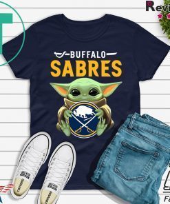 Baby Yoda Hug Buffalo Sabres Logo Gift T-Shirts