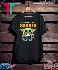 Baby Yoda Hug Buffalo Sabres Logo Gift T-Shirts