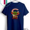 Baby Yoda Hug Chicago Bears Logo Gift T-Shirt