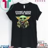 Baby Yoda Hug Chicago White Sox Logo Gift T-Shirt