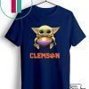 Baby Yoda Hug Clemson Ball Gift T-Shirt