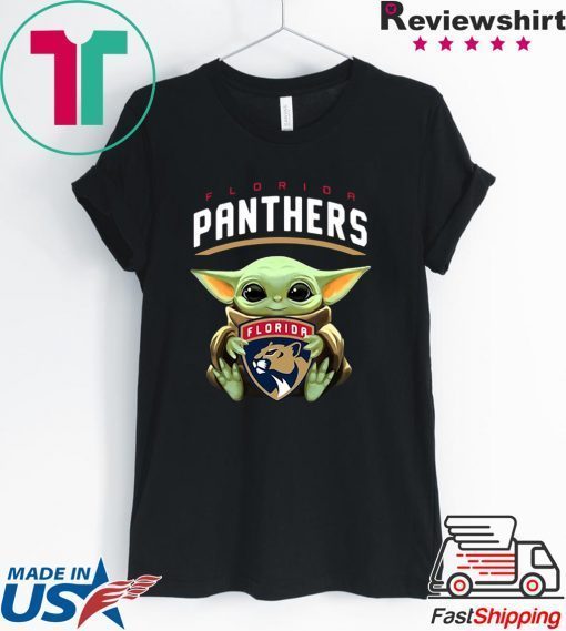 Baby Yoda Hug Florida Panthers Gift T-Shirt