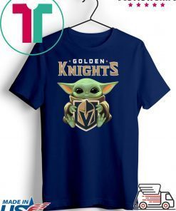 Baby Yoda Hug Golden Knights Gift T-Shirt