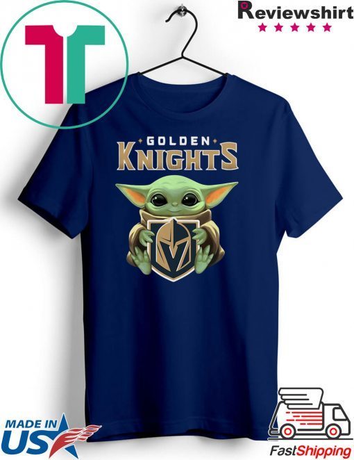 Baby Yoda Hug Golden Knights Gift T-Shirt