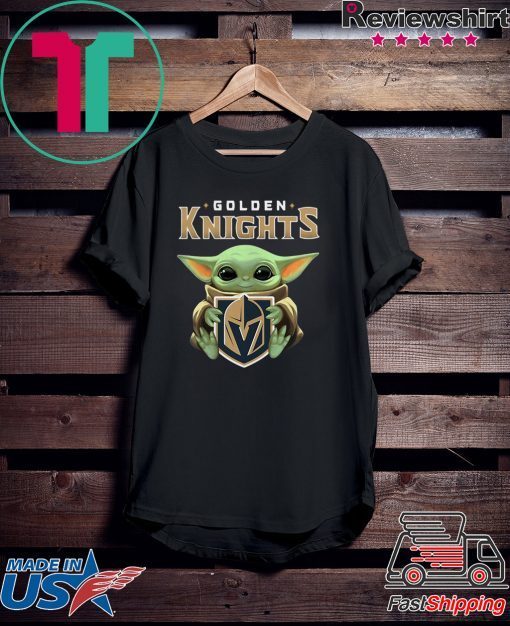 Baby Yoda Hug Golden Knights Gift T-Shirt