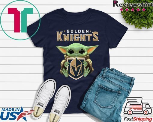 Baby Yoda Hug Golden Knights original T-Shirt