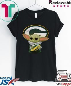 Baby Yoda Hug Green Bay Packer Gift T-Shirt