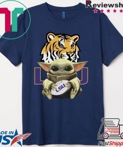 Baby Yoda Hug LSU Tigers Gift T-Shirt