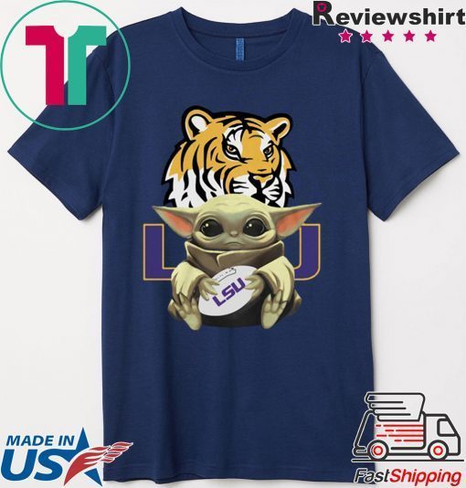 Baby Yoda Hug LSU Tigers Gift T-Shirt