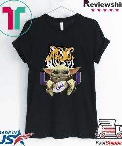 Baby Yoda Hug LSU Tigers Gift T-Shirt