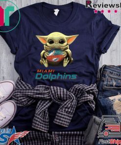 Baby Yoda Hug Miami Dolphins Gift T-Shirt
