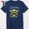 Baby Yoda Hug Milwaukee Brewers Shirt