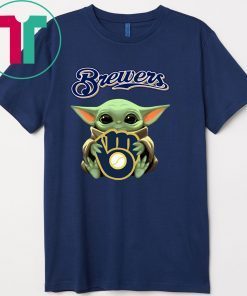 Baby Yoda Hug Milwaukee Brewers Shirt