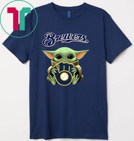 Baby Yoda Hug Milwaukee Brewers Shirt