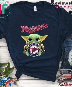 Baby Yoda Hug Minnesota Logo Gift T-Shirt