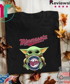 Baby Yoda Hug Minnesota Logo Gift T-Shirt