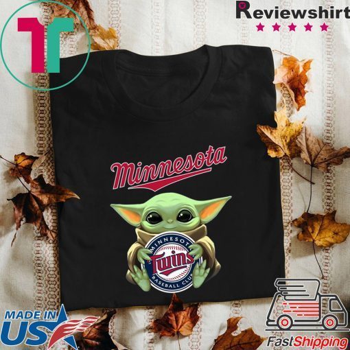 Baby Yoda Hug Minnesota Logo Gift T-Shirt