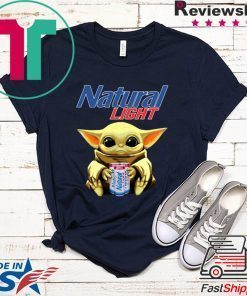 Baby Yoda Hug Natural Light Beer Gift T-Shirt