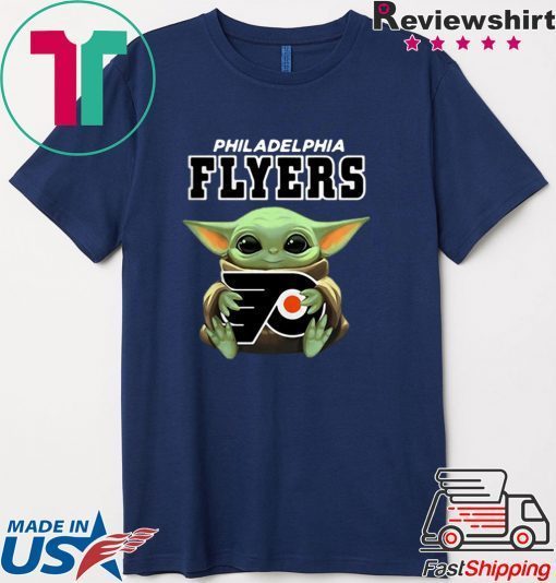 Baby Yoda Hug Philadelphia Flyers Gift T-Shirt