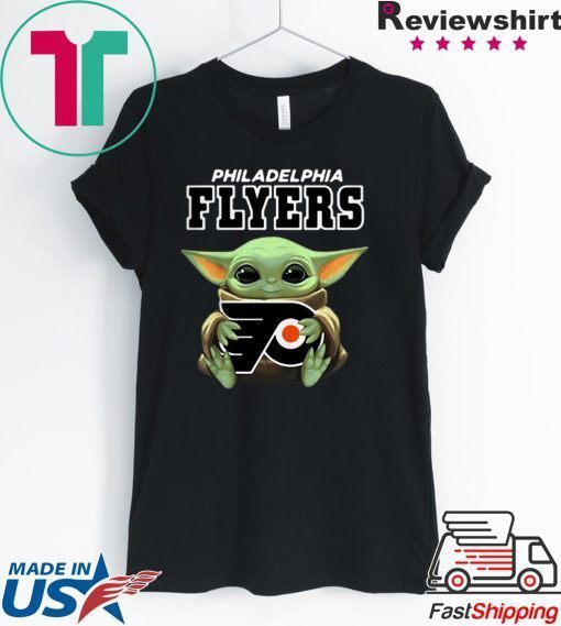 Baby Yoda Hug Philadelphia Flyers Gift T-Shirt