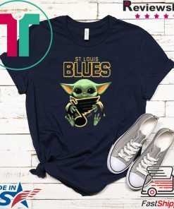 Baby Yoda Hug St Louis Blues Star Wars Gift T-Shirt