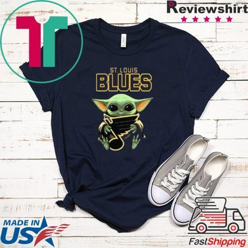 Baby Yoda Hug St Louis Blues Star Wars Gift T-Shirt