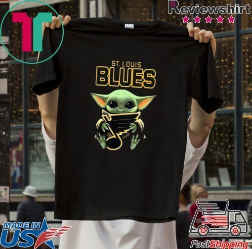 Baby Yoda Hug St Louis Blues Star Wars Gift T-Shirt