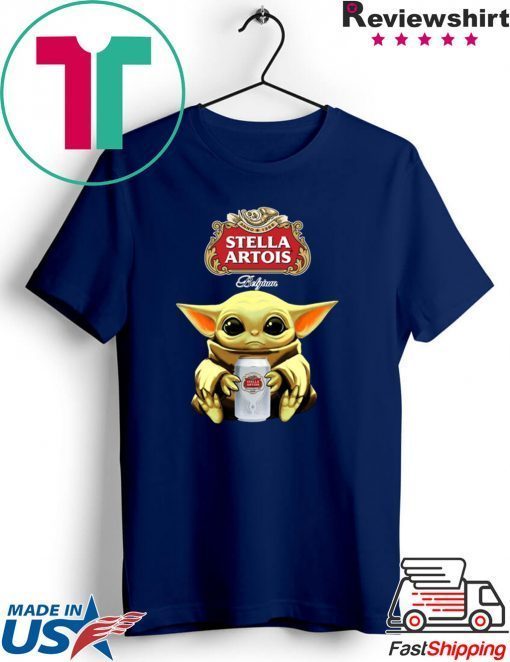 Baby Yoda Hug Stella Artois Beer Gift T-Shirt