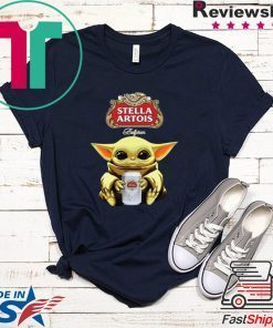 Baby Yoda Hug Stella Artois Beer Star Wars Gift T-Shirt
