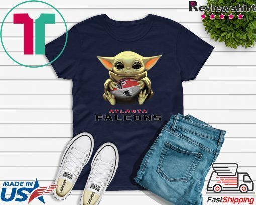 Baby Yoda hug Atlanta Falcons Gift T-Shirt