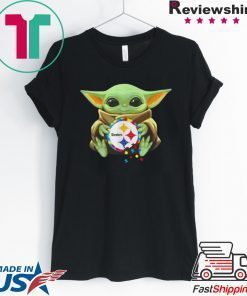 Baby Yoda hug Autism Pittsburgh Steelers Gift T-Shirt