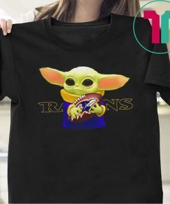 Baby Yoda hug Baltimore Ravens Gift T-Shirt