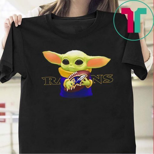 Baby Yoda hug Baltimore Ravens Gift T-Shirt