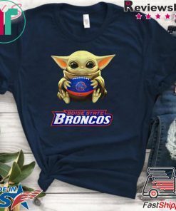 Baby Yoda hug Boise State Broncos Gift T-Shirt