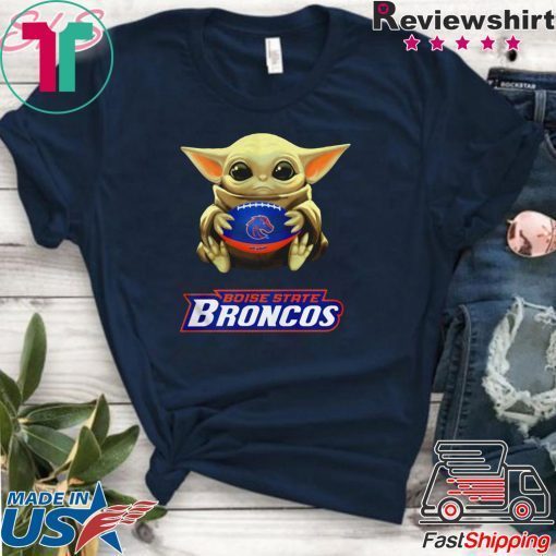 Baby Yoda hug Boise State Broncos Gift T-Shirt