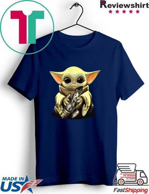 Baby Yoda hug Combat Aircrafts Star Wars Gift T-Shirt