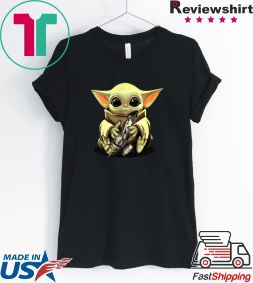 Baby Yoda hug Combat Aircrafts Star Wars Gift T-Shirt