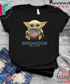 Baby Yoda hug Denver Broncos Gift T-Shirt