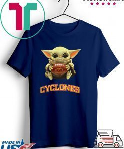 Baby Yoda hug Iowa State Cyclones Gift T-Shirt