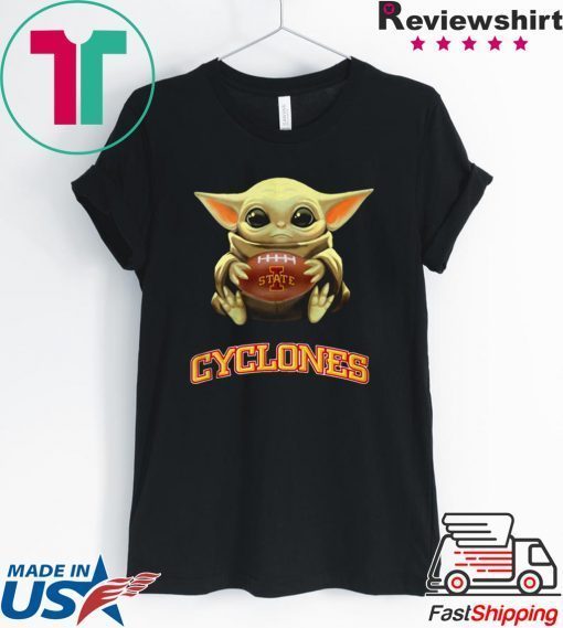 Baby Yoda hug Iowa State Cyclones Gift T-Shirt